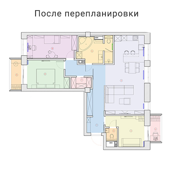 Дизайн 4х-комнатной квартиры с элементами скандинавского стиля