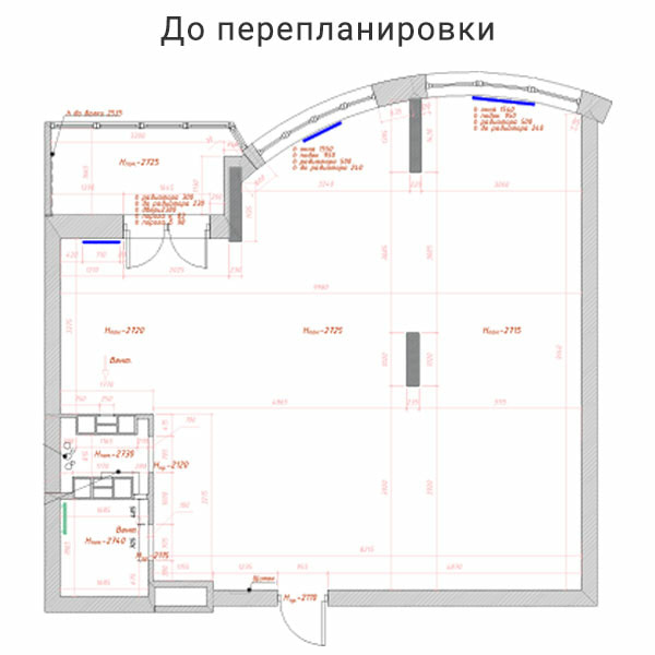 Дизайн интерьера трехкомнатной квартиры в нежных оттенках