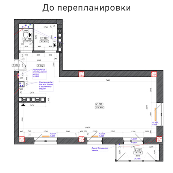 Дизайн интерьера двухкомнатной квартиры в светло-серых оттенках