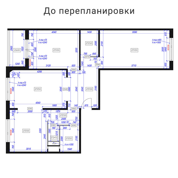 Дизайн интерьера трехкомнатной квартиры с сюрреалистичными линиями