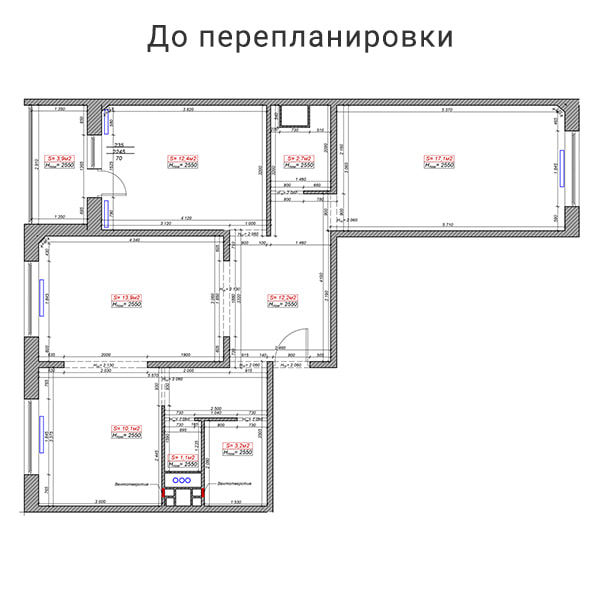 Дизайн интерьера трехкомнатной квартиры с брутальной отделкой