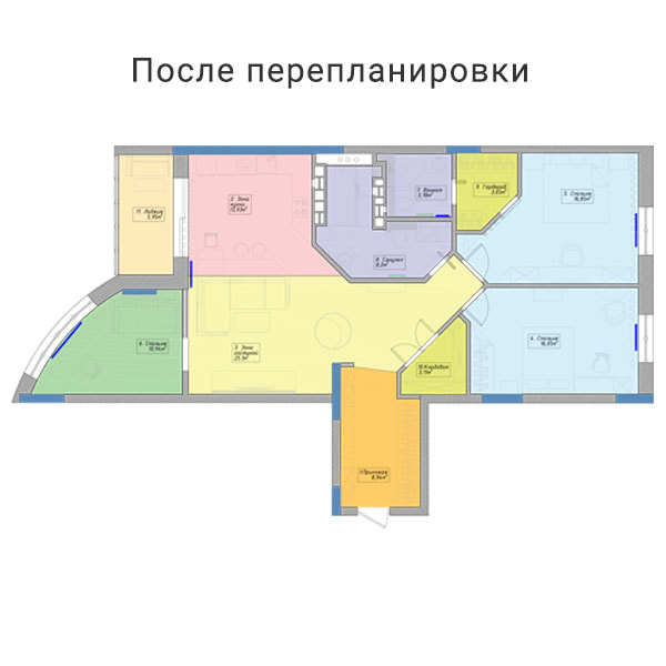 Дизайн четырехкомнатной минималистично-классической квартиры