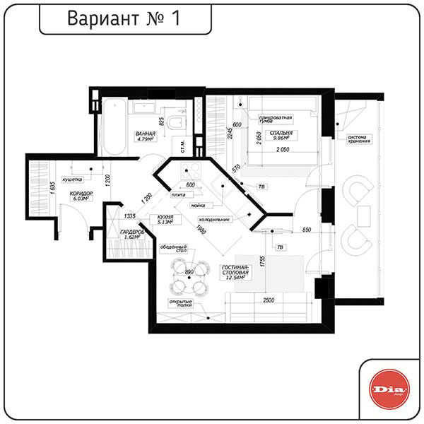 Дизайн-проект квартиры-студии поэтапно с фото и туром в виртуальной реальности vr