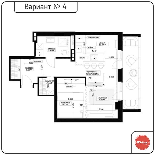 Дизайн-проект квартиры-студии поэтапно с фото и туром в виртуальной реальности vr