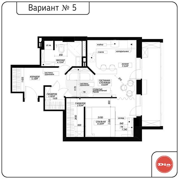 Дизайн-проект квартиры-студии поэтапно с фото и туром в виртуальной реальности vr