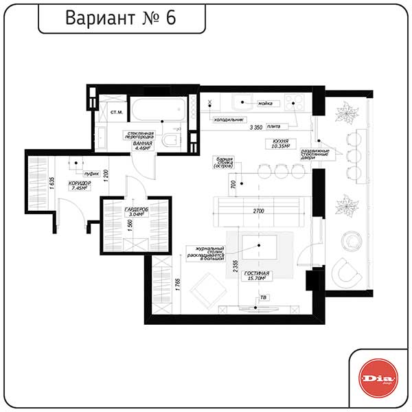 Дизайн-проект квартиры-студии поэтапно с фото и туром в виртуальной реальности vr