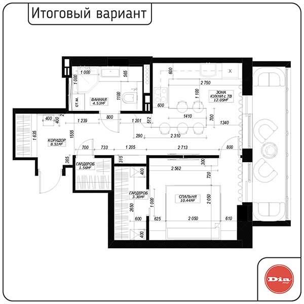 Дизайн-проект квартиры-студии поэтапно с фото и туром в виртуальной реальности vr