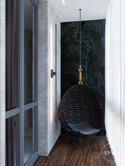 Современный дизайн интерьера квартиры в темно-серых тонах