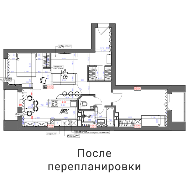 Современный дизайн интерьера квартиры в темно-серых тонах
